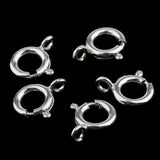 Maxbell 5pcs 925 Sterling Silver Spring Ring Clasp with Open Ring Connector  8mm