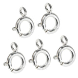 Maxbell 5pcs 925 Sterling Silver Spring Ring Clasp with Open Ring Connector  8mm