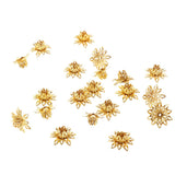 Maxbell 20 pcs Beautiful Bead 16mm Flower Bead Caps for Jewelry Making Gold