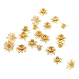 Maxbell 20 pcs Beautiful Bead 16mm Flower Bead Caps for Jewelry Making Gold