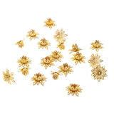 Maxbell 20 pcs Beautiful Bead 16mm Flower Bead Caps for Jewelry Making Gold