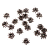 Maxbell 20 pcs Beautiful Bead 16mm Flower Bead Caps for Jewelry Making Antique Brass