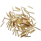 Maxbell 100pcs Tube Beads Smooth Spacer Metal Tube Spacer Beads Jewelry Findings Gold