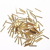 Maxbell 100pcs Tube Beads Smooth Spacer Metal Tube Spacer Beads Jewelry Findings Gold