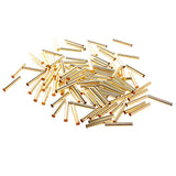 Maxbell 100pcs Tube Beads Smooth Spacer Metal Tube Spacer Beads Jewelry Findings Gold