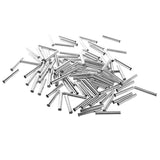 Maxbell 100pcs Tube Beads Smooth Spacer Metal Tube Spacer Beads Jewelry Findings Silver