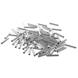 Maxbell 100pcs Tube Beads Smooth Spacer Metal Tube Spacer Beads Jewelry Findings Silver