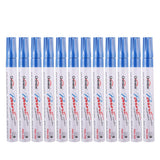 Maxbell 12pcs/pack Universal Rubber Waterproof Paint Marker Pen Blue