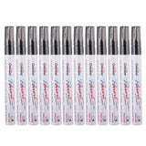 Maxbell 12pcs/pack Universal Rubber Waterproof Paint Marker Pen Black