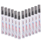 Maxbell 12pcs/pack Universal Rubber Waterproof Paint Marker Pen Black