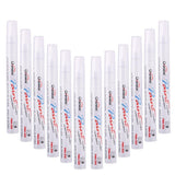 Maxbell 12pcs/pack Universal Rubber Waterproof Paint Marker Pen White