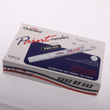 Maxbell 12pcs/pack Universal Rubber Waterproof Paint Marker Pen White
