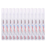 Maxbell 12pcs/pack Universal Rubber Waterproof Paint Marker Pen White