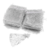 Maxbell Organza Candy Gift Bag Jewelry Drawstring Pouch Wedding Favors Silver