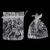 Maxbell Organza Candy Gift Bag Jewelry Drawstring Pouch Wedding Favors Silver