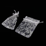 Maxbell Organza Candy Gift Bag Jewelry Drawstring Pouch Wedding Favors Silver