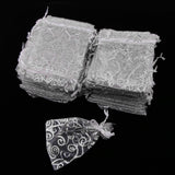 Maxbell Organza Candy Gift Bag Jewelry Drawstring Pouch Wedding Favors Silver