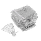 Maxbell Organza Candy Gift Bag Jewelry Drawstring Pouch Wedding Favors Silver