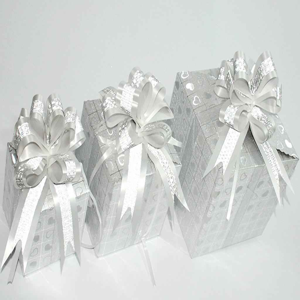 Maxbell Christmas Paper Gift Box Ornament Xmas Tree Hanging Decoration Silver 22cm