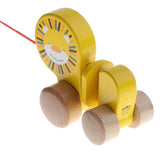 Maxbell Wooden Pull Toy Push and Pull Lion Pull Along Walking Toy for Baby Toddler