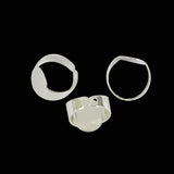 Maxbell 10 Pieces Adjustable Brass Ring Blank Oval Bezel Cabochon DIY Ring Silver