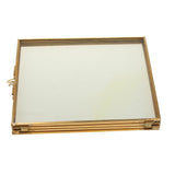 Maxbell Antique Brass Glass Picture Photo Frame Free Stand Portrait 5.5 x 6.3"