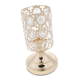 Maxbell Crystal Votive Tealight Candle Holder Wedding Table Lamp Decor 25cm Gold