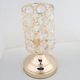 Maxbell Crystal Votive Tealight Candle Holder Wedding Table Lamp Decor 25cm Gold