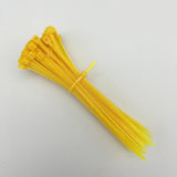 Maxbell 100pcs Self-locking Nylon Cable Tie Plastic Cord Zip Wire Kit 3x150mm Yellow