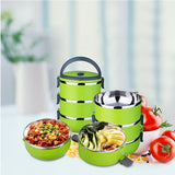 Maxbell 3 Layer Stainless Steel Thermal Insulated Lunch Box Food Container Green