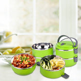 Maxbell 4 Layers Stainless Steel Thermal Insulated Lunch Box Food Container Green