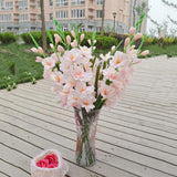 Maxbell 1x Artificial Simulation Gladiolus Flower Stem Wedding Home Decor Light Pink