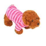 Maxbell Pet Dog Cat Coral Fleece Pink Rose Red Stripe T Shirt Cloth Apparel M