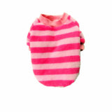 Maxbell Pet Dog Cat Coral Fleece Pink Rose Red Stripe T Shirt Cloth Apparel XS
