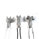 Maxbell Rhinoceros Head Wall Mount Hanger Resin Coat Hat Hook Rustic Grey