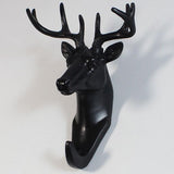 Maxbell Decorative Deer Head Wall Mount Hanger Resin Coat Hat Hook Rustic Black