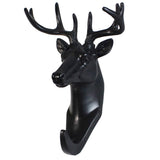 Maxbell Decorative Deer Head Wall Mount Hanger Resin Coat Hat Hook Rustic Black