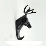 Maxbell Decorative Deer Head Wall Mount Hanger Resin Coat Hat Hook Rustic Black