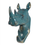 Maxbell Rhinoceros Head Wall Mount Hanger Resin Coat Hat Hook Rustic Bronze