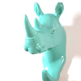 Maxbell Rhinoceros Head Wall Mount Hanger Resin Coat Hat Hook Rustic Sky Blue