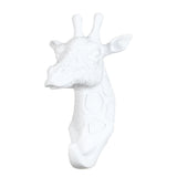 Maxbell Decorative Giraffe Head Wall Mount Hanger Resin Coat Hat Hook Rustic White