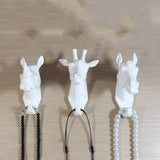 Maxbell Decorative Giraffe Head Wall Mount Hanger Resin Coat Hat Hook Rustic White