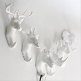 Maxbell Decorative Giraffe Head Wall Mount Hanger Resin Coat Hat Hook Rustic White