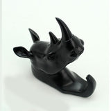 Maxbell Rhinoceros Head Wall Mount Hanger Resin Coat Hat Hook Rustic Black