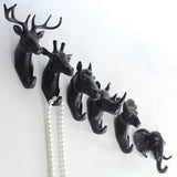 Maxbell Rhinoceros Head Wall Mount Hanger Resin Coat Hat Hook Rustic Black