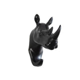 Maxbell Rhinoceros Head Wall Mount Hanger Resin Coat Hat Hook Rustic Black