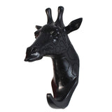 Maxbell Decorative Giraffe Head Wall Mount Hanger Resin Coat Hat Hook Rustic Black