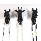 Maxbell Decorative Giraffe Head Wall Mount Hanger Resin Coat Hat Hook Rustic Black