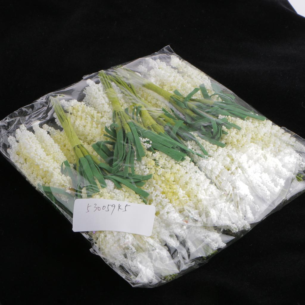 Maxbell 100Pcs Mini Artificial Lavender Wedding Flowers Bouquet Foam Decor Beige