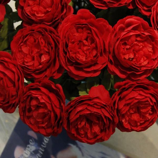 Maxbell Artificial Lifelike Silk Peony Wedding Party Office Home Garden Decor Red